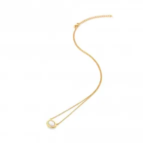 18ct Gold Plated Sterling Silver Oval Mother of Pearl Necklace DN200