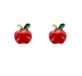 Apple Enamel Stud Earrings