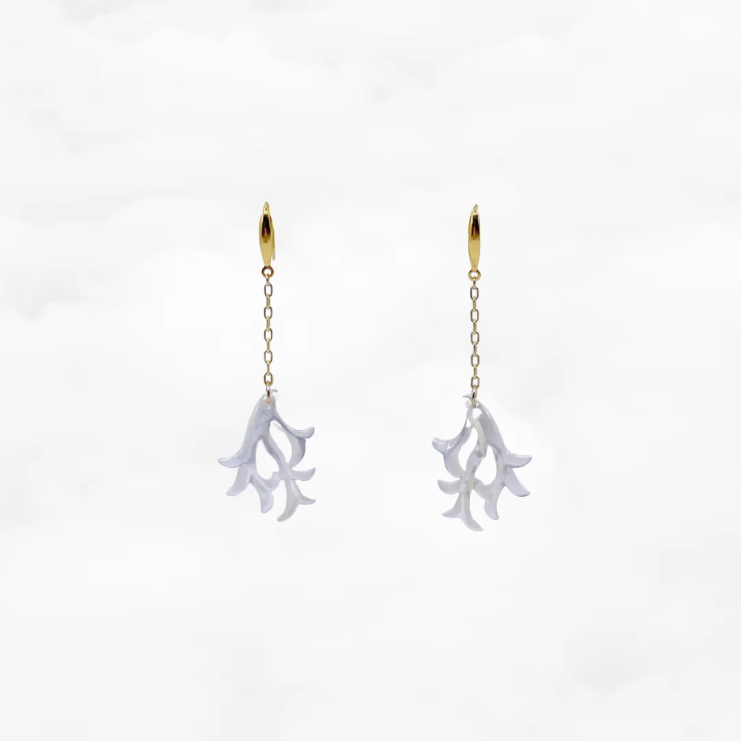 Mother Pearl Coral Branch Earrings