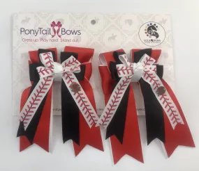 PonyTail Bows- Baseball